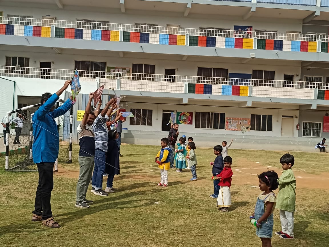 Kite flying with dad at Glentree Academy