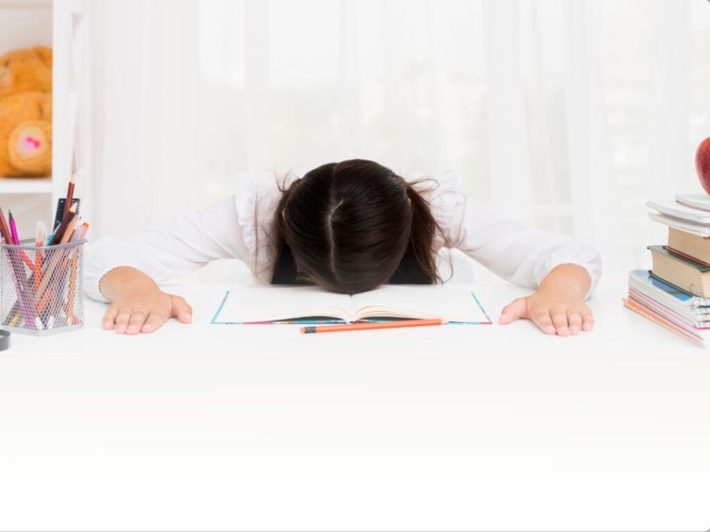 student-slept-while-studying